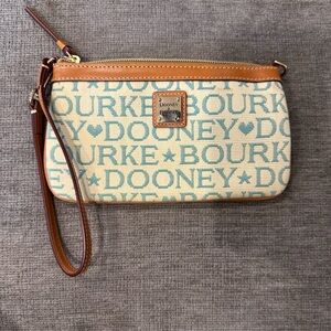 Dooney & Bourke Cream and Blue Wristlet